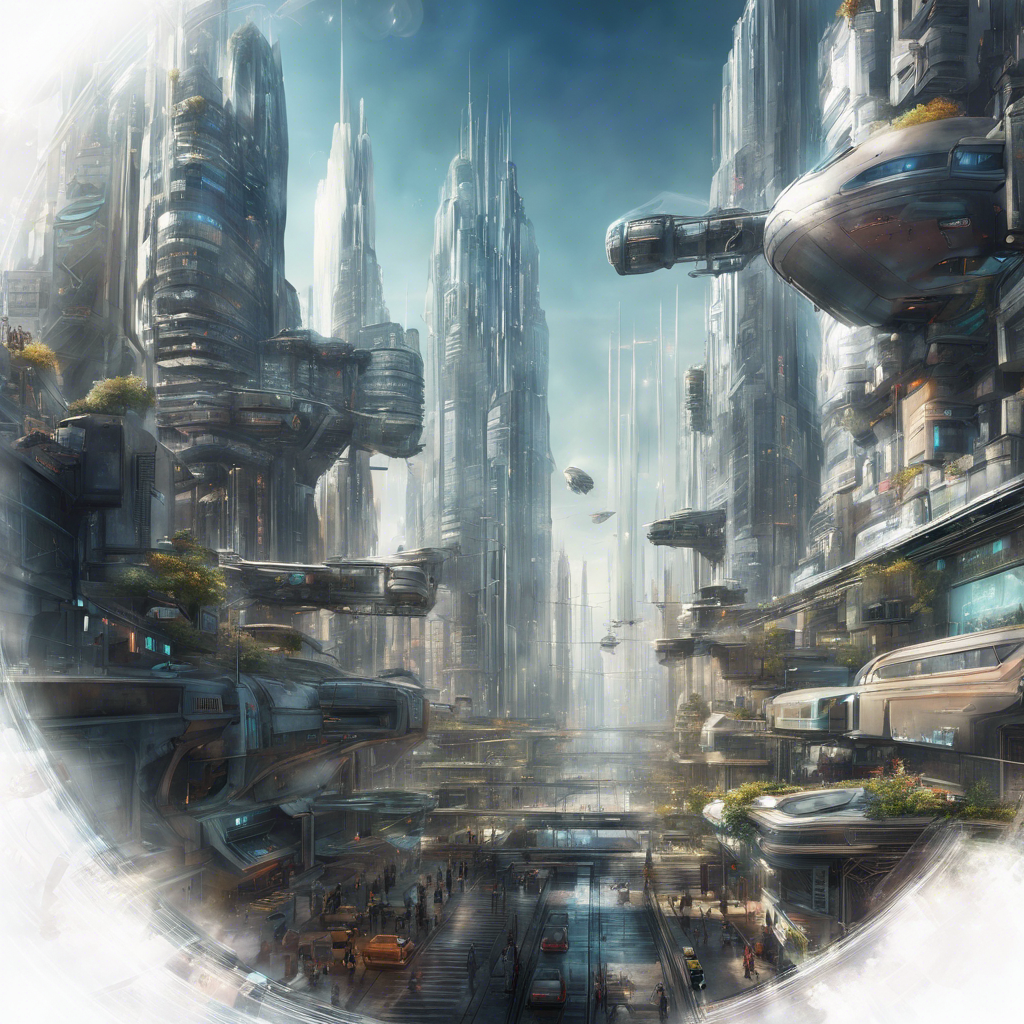 Futuristic Cityscape: An illustration of a futuristic city where artificial intelligence is integrated into everyday life can present a vision of the future in which AI plays a key role.