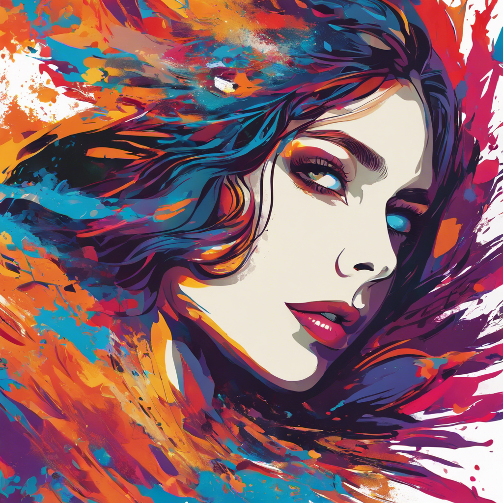"Create an 8K Ultra HD image that captures the beauty and Ultra detailed illustration of the silhouette of a woman, phantasmagorical figure elegance of a woman, inspired by the style of metart.com. The picture should highlight her natural beauty, with vibrant colors enhancing her features. Her eyes should be expressive, her smile genuine. The background, an explosion of color, should complement her beauty."